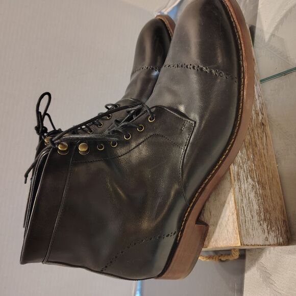 Cole Haan Black Leather Men's Boots Size. 10.5 WIDE - Picture 1 of 6